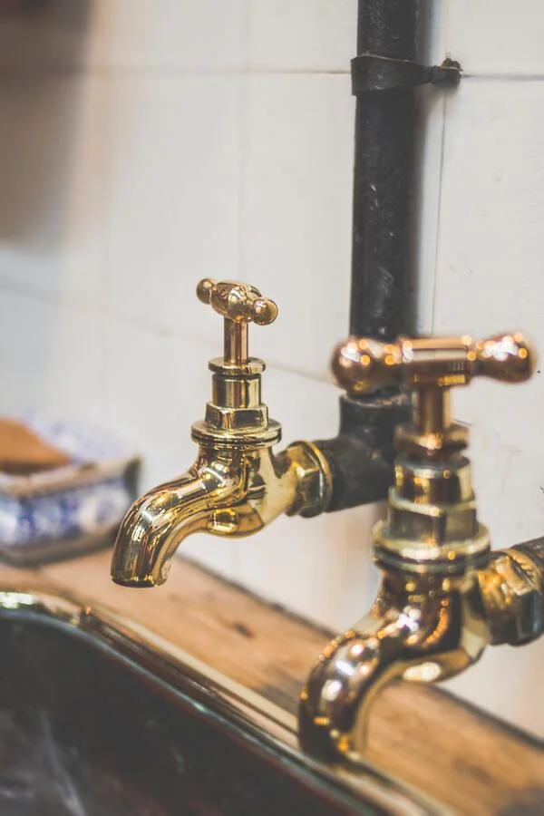 Gold plumbing taps